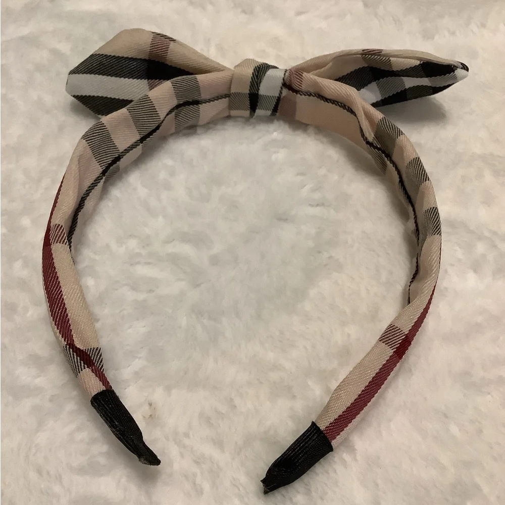 2 Plaid Headbands & 2 sets of pins pictured